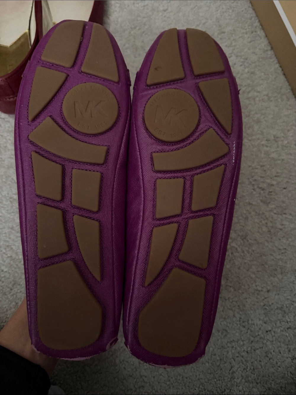 Michael Kors Magenta Logo Round-Toe Ballet Flats - Picture 2 of 4